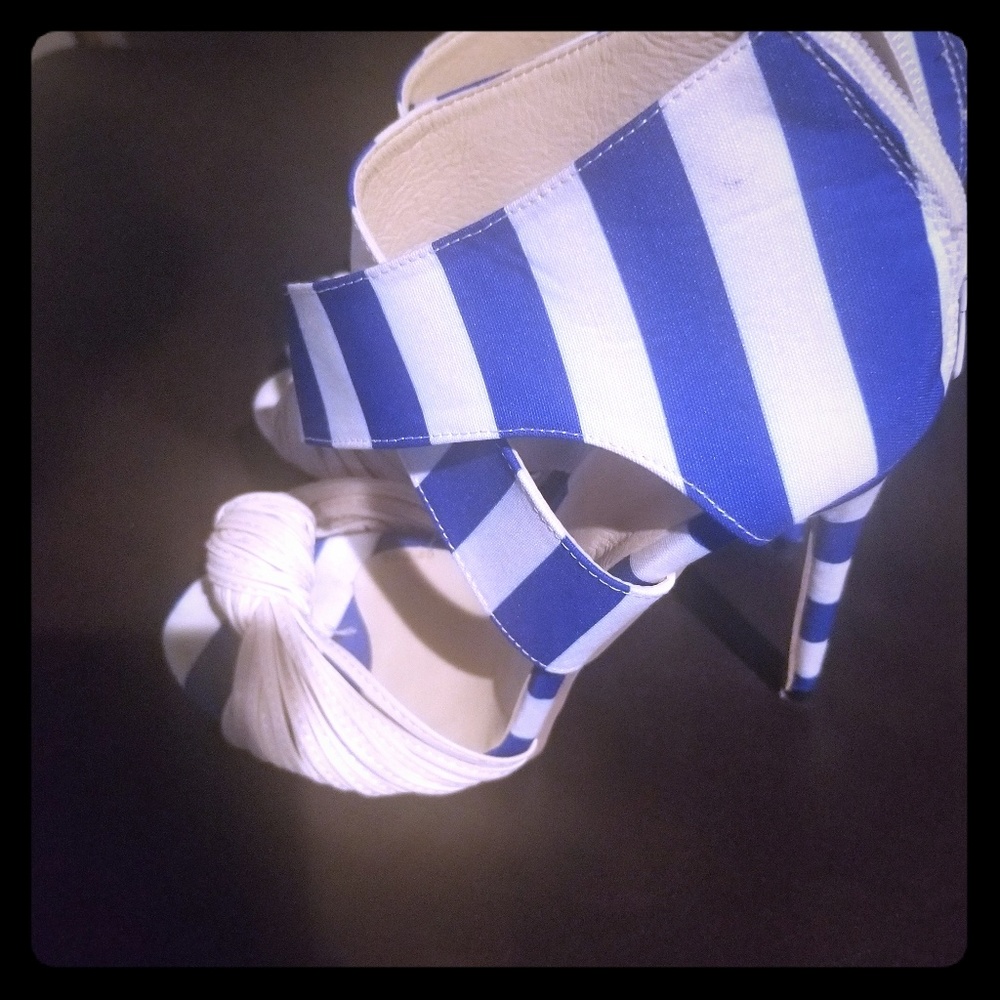 Blue/White/Tan Heels